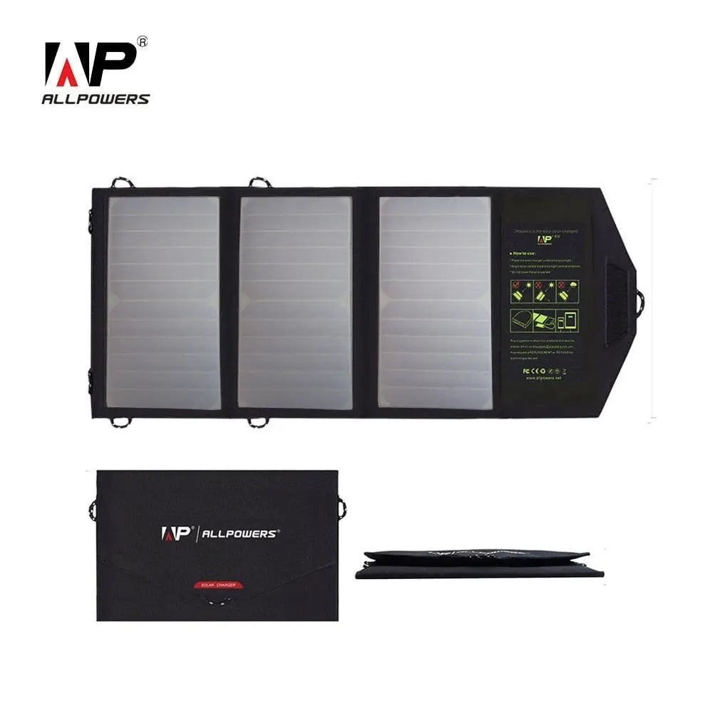 Foldable Solar Panel 5V/18V Highly Efficient Solar Battery Charger 21W