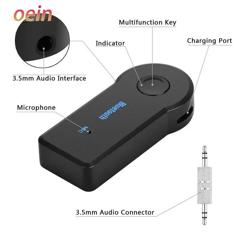 2-in-1 Wireless Bluetooth 5,0 Transmitter Adapter 3,5mm Auto über Aux Eingang