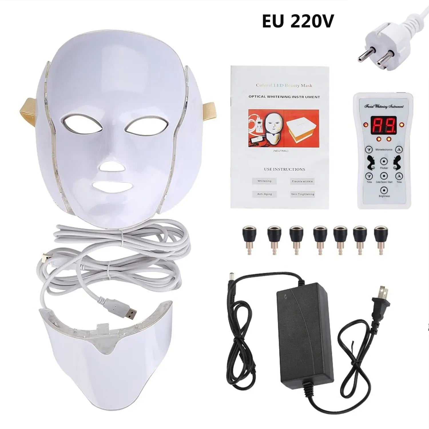 7 colors LED facial mask care anti acne therapy open pores