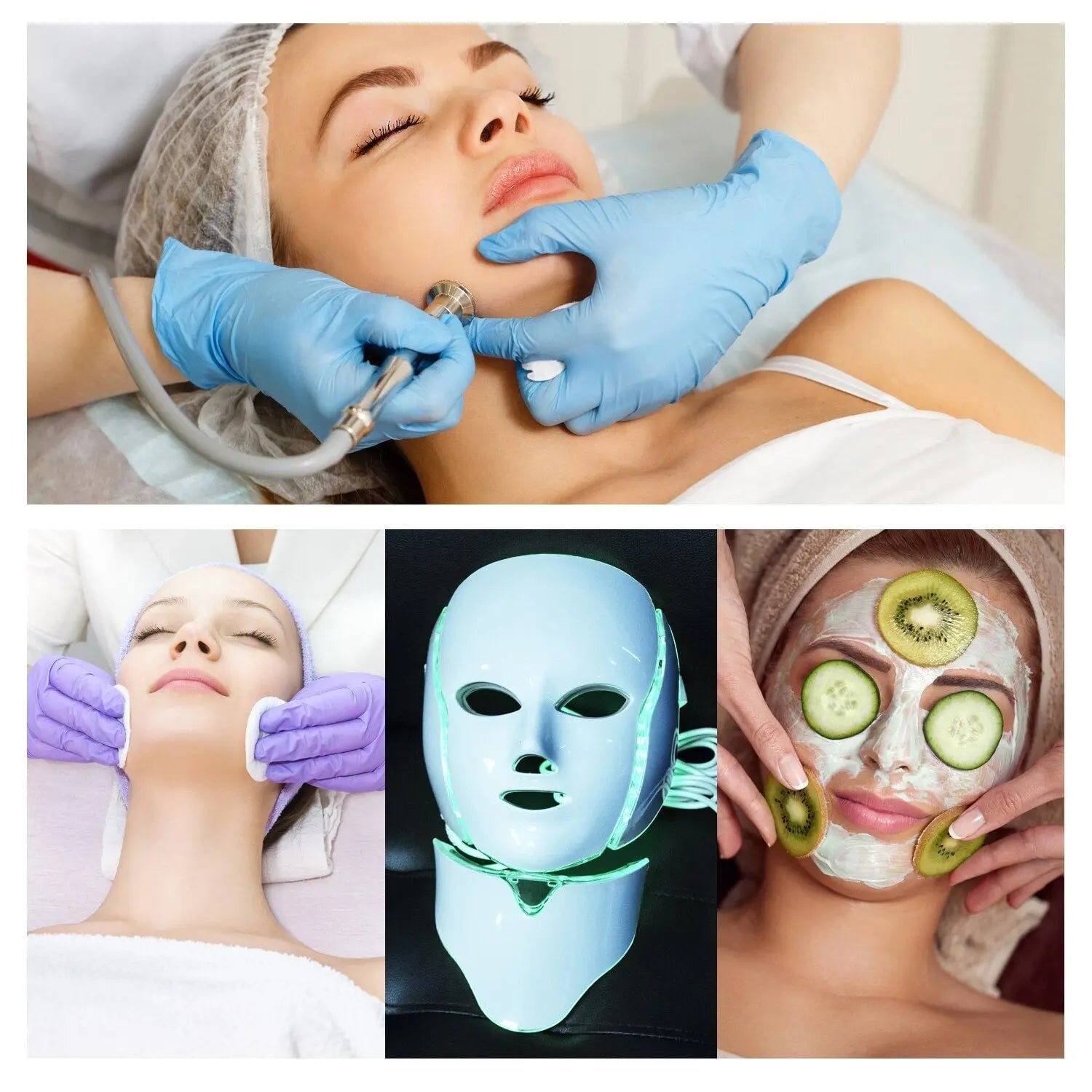 7 colors LED facial mask care anti acne therapy open pores