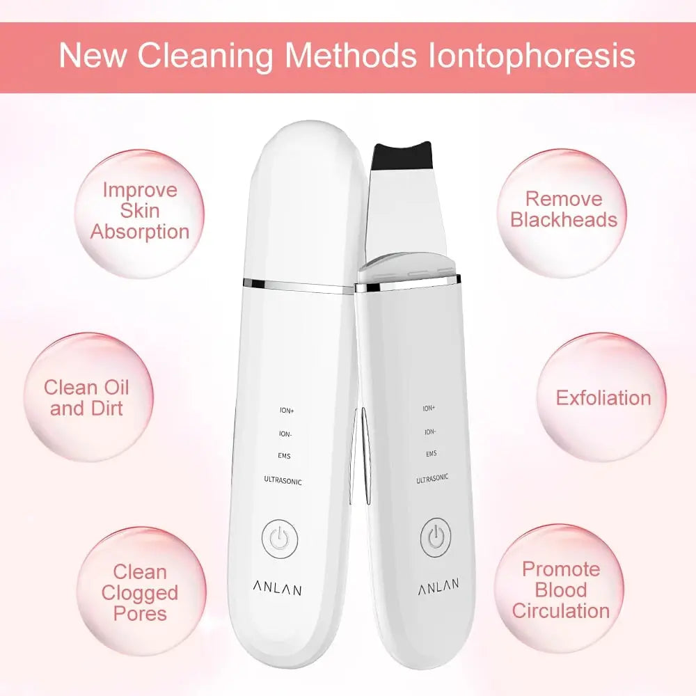 ANLAN Ultrasonic Ultrasonic Peeling Device Ion Skin Cleaner for Facial Care Pore Cleaner