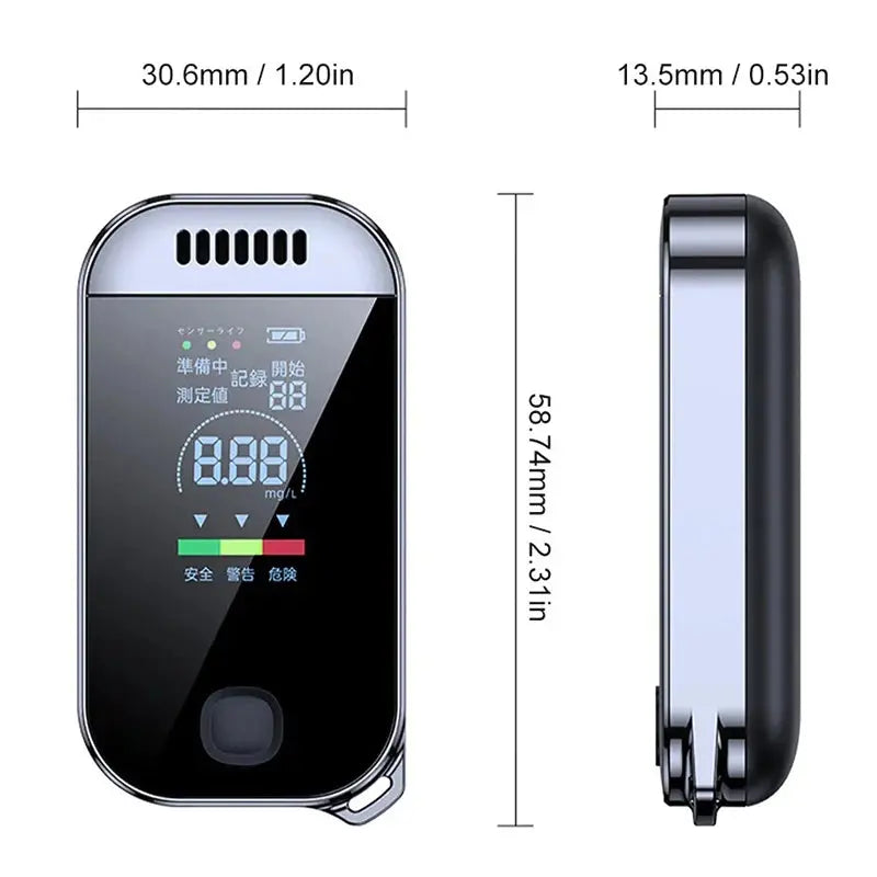 Alkoholtester Professionell Tragbar Digital: LCD-Display, USB Wiederaufladbar Alkoholmessgeräte - Raffiniertedinge