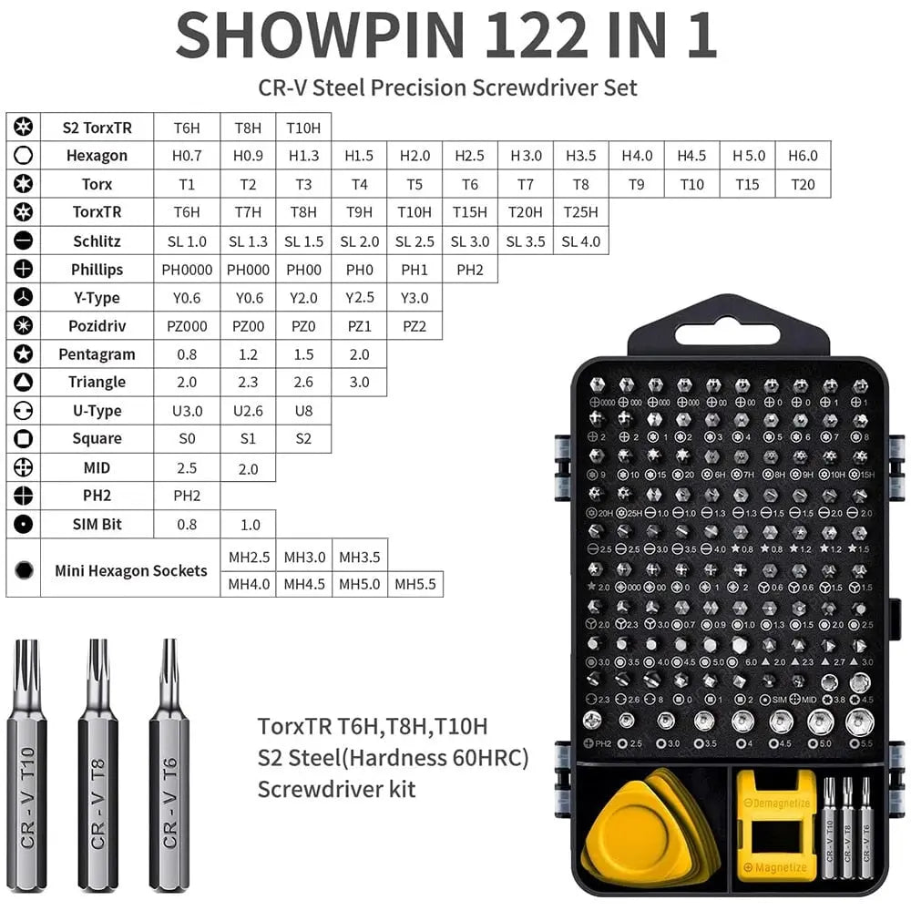 Computer Repair Kit, 122 in 1 Small Precision Screwdriver Set