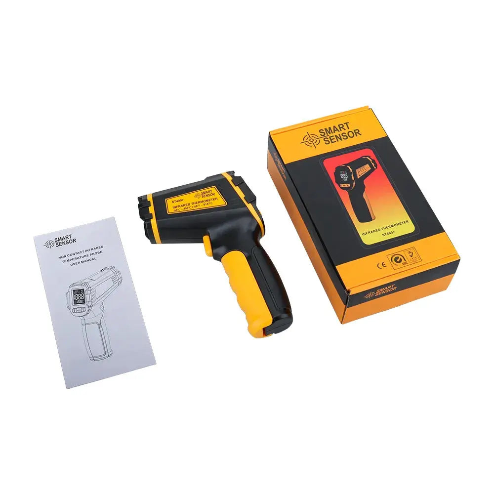 Digital infrared thermometer laser measuring device non-contact temperature measurements color LCD display