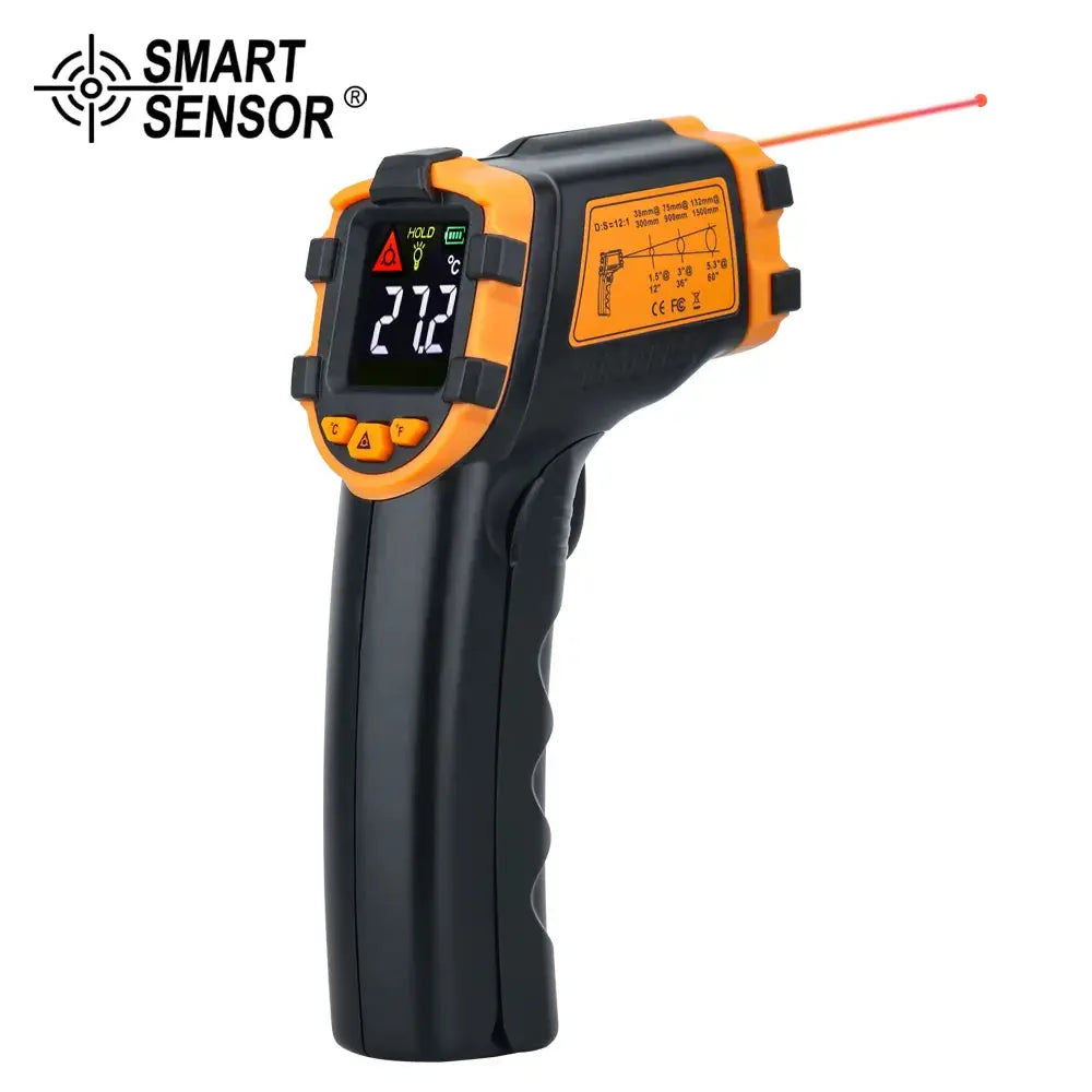 Digital infrared thermometer laser measuring device non-contact temperature measurements color LCD display