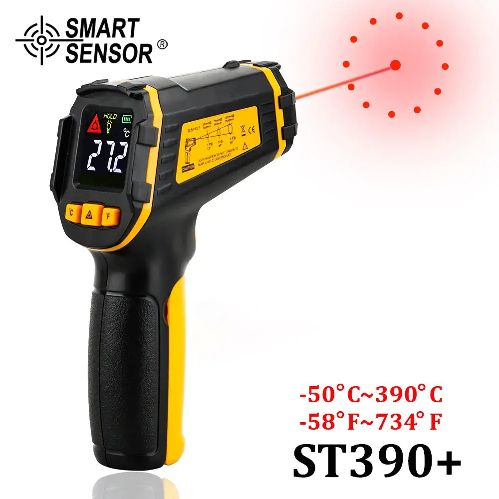 Digital infrared thermometer laser measuring device non-contact temperature measurements color LCD display