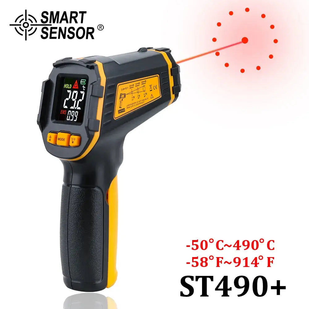 Digital infrared thermometer laser measuring device non-contact temperature measurements color LCD display