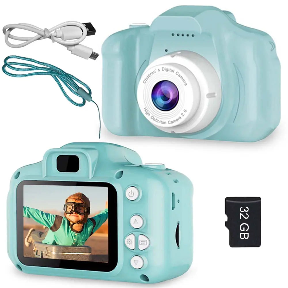 A digital camera for children with four-axis function (photos, videos, music and games)