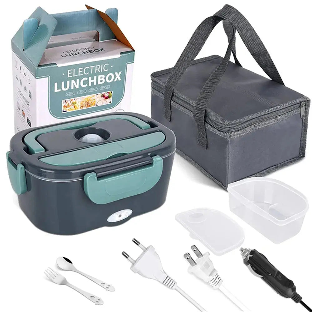 Elektrische Lunchbox - Heiße Mahlzeiten Essen to go: 1.5L 60W Tragbar, Auslaufsicher, Mikrowellengeeignet - Raffiniertedinge