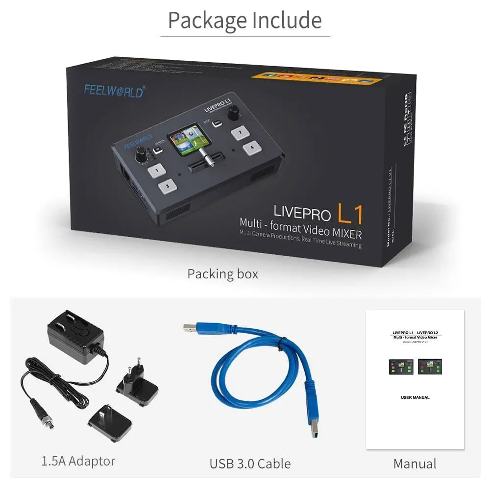 FEELWORLD LIVEPRO L1 V1 Live Streaming Video Switcher 4xHDMI Input Hdmi USB3.0