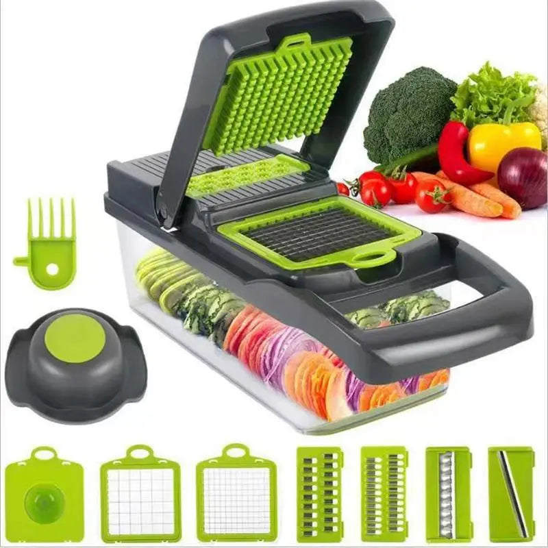 12 in 1 Multifunctional Fruit/Vegetable Cutter Chopper Slicer Grater with Basket