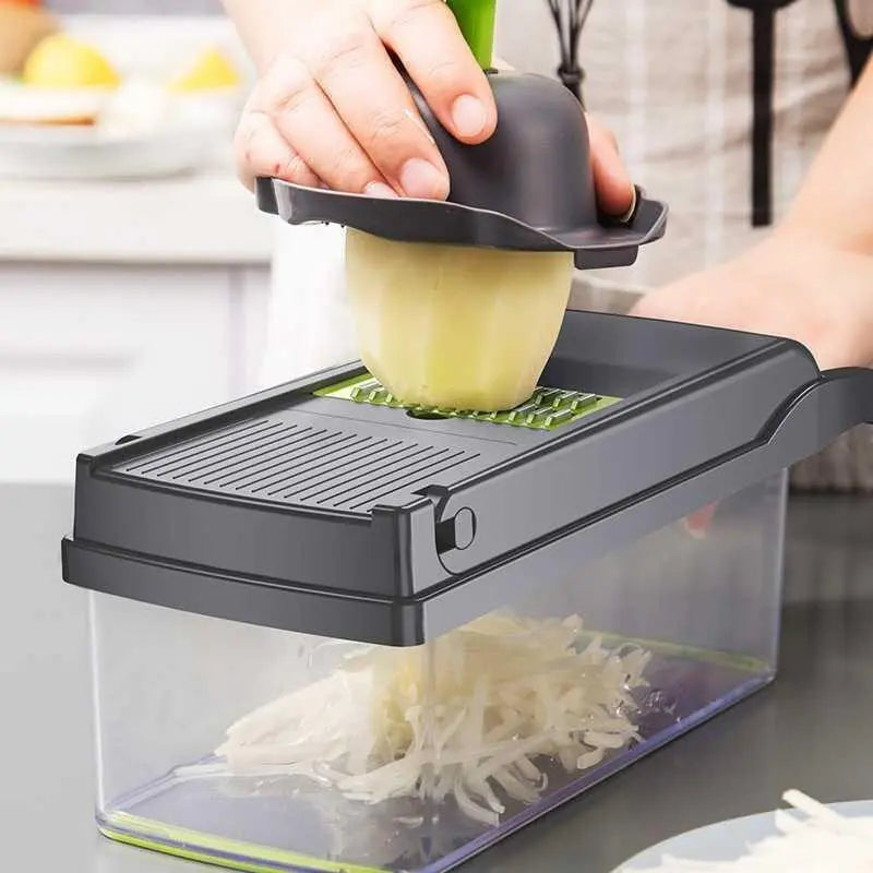 12 in 1 Multifunctional Fruit/Vegetable Cutter Chopper Slicer Grater with Basket