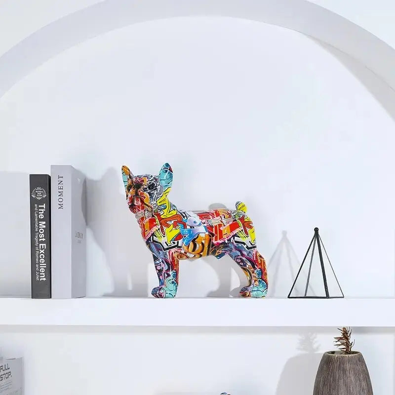 Handgefertigte French Bulldog Statue: Moderne Kunst für Ihr Zuhause!