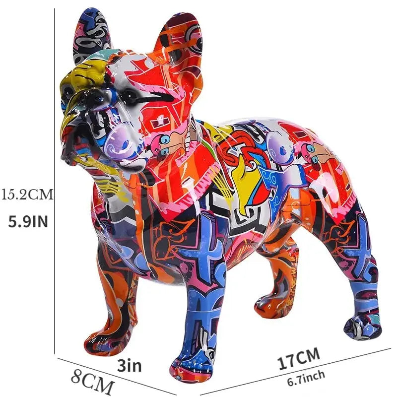 Handgefertigte French Bulldog Statue: Moderne Kunst für Ihr Zuhause!