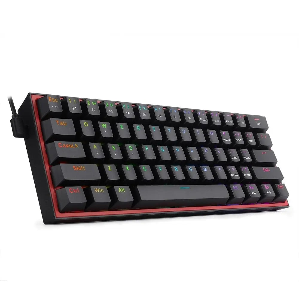 REDRAGON Fizz RGB USB Mini Mechanical Gaming Keyboard Red Switch 61 Detachable Cable