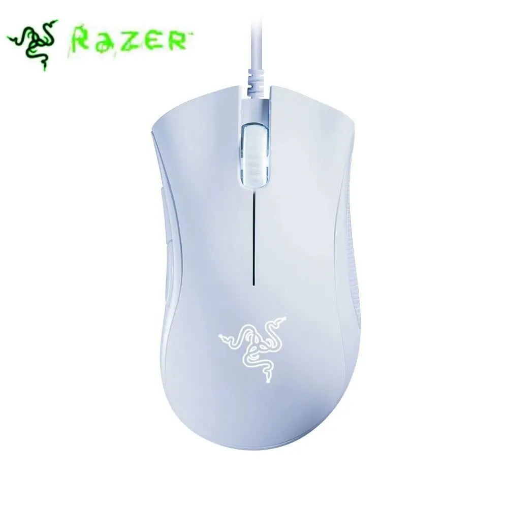 Razer DeathAdder Essential Gaming Mouse Optical Sensor with 6400 DPI 220IPS, White 