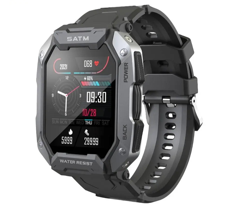 Rugged titanium smart watch IP68 5ATM waterproof military 15 days battery life 