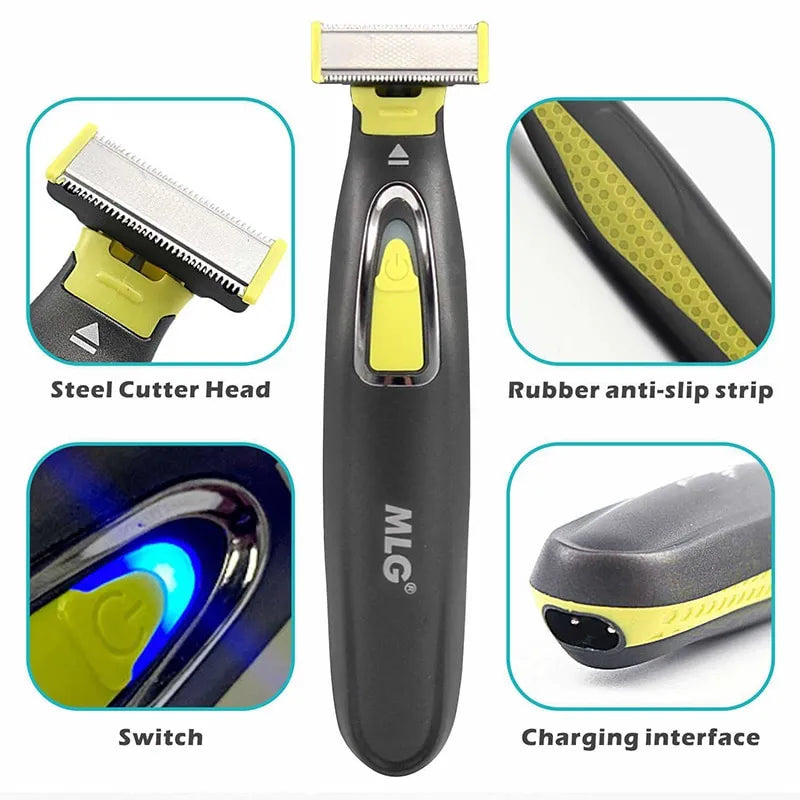Elektrischer Rasierer für Männer und Frauen: Präzises Trimmen mit USB T-förmiger Klinge und Waschbarer Funktionalität