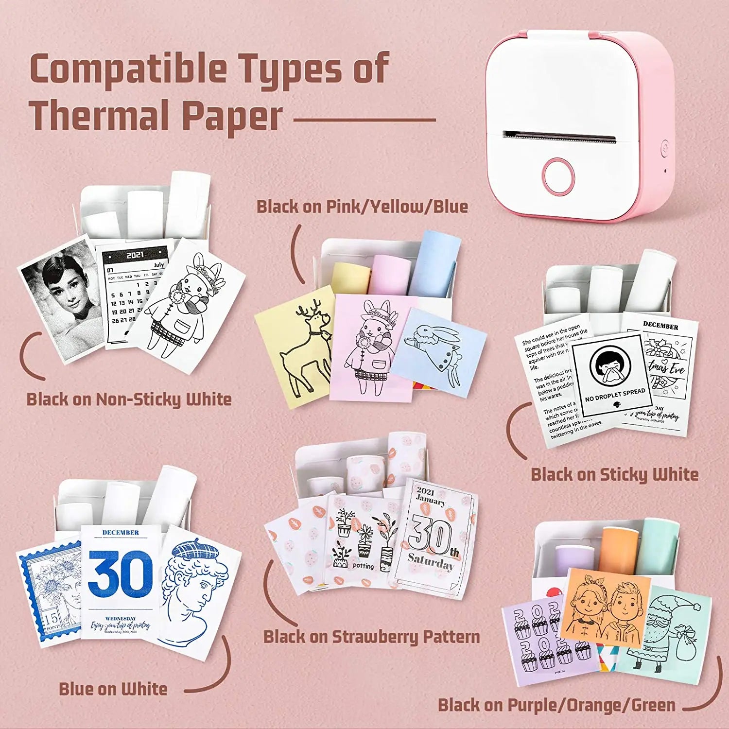 Phomemo T02 mini Drucker M02X Ersatzrollen: Selbstklebendes Transparentpapier für Etiketten, ideal für DIY-Fotos, Texte und Notizen