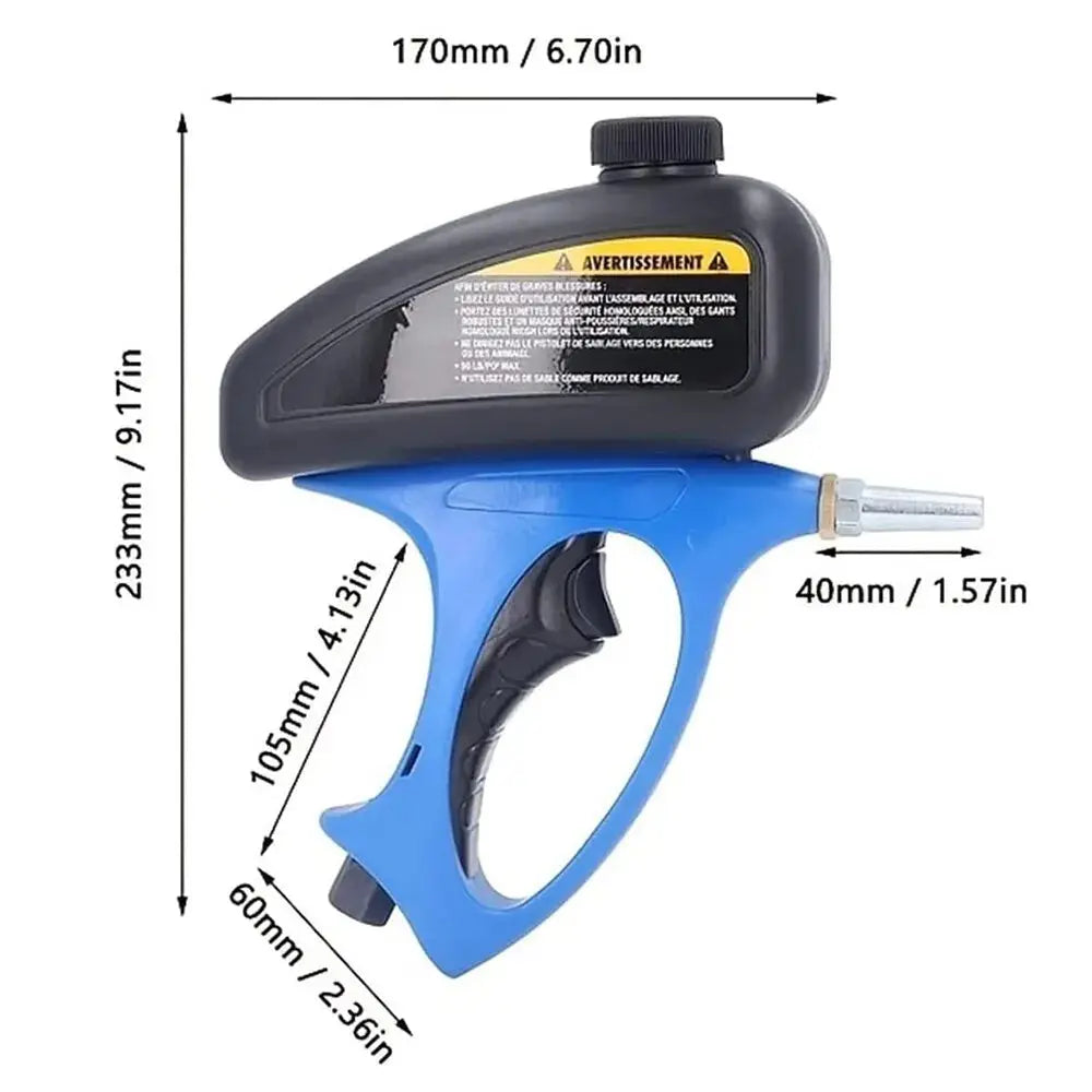 Sandstrahlgerät Kraftvolle 90psi tragbare Sandstrahlpistole für präzise Oberflächenbearbeitung - Raffiniertedinge