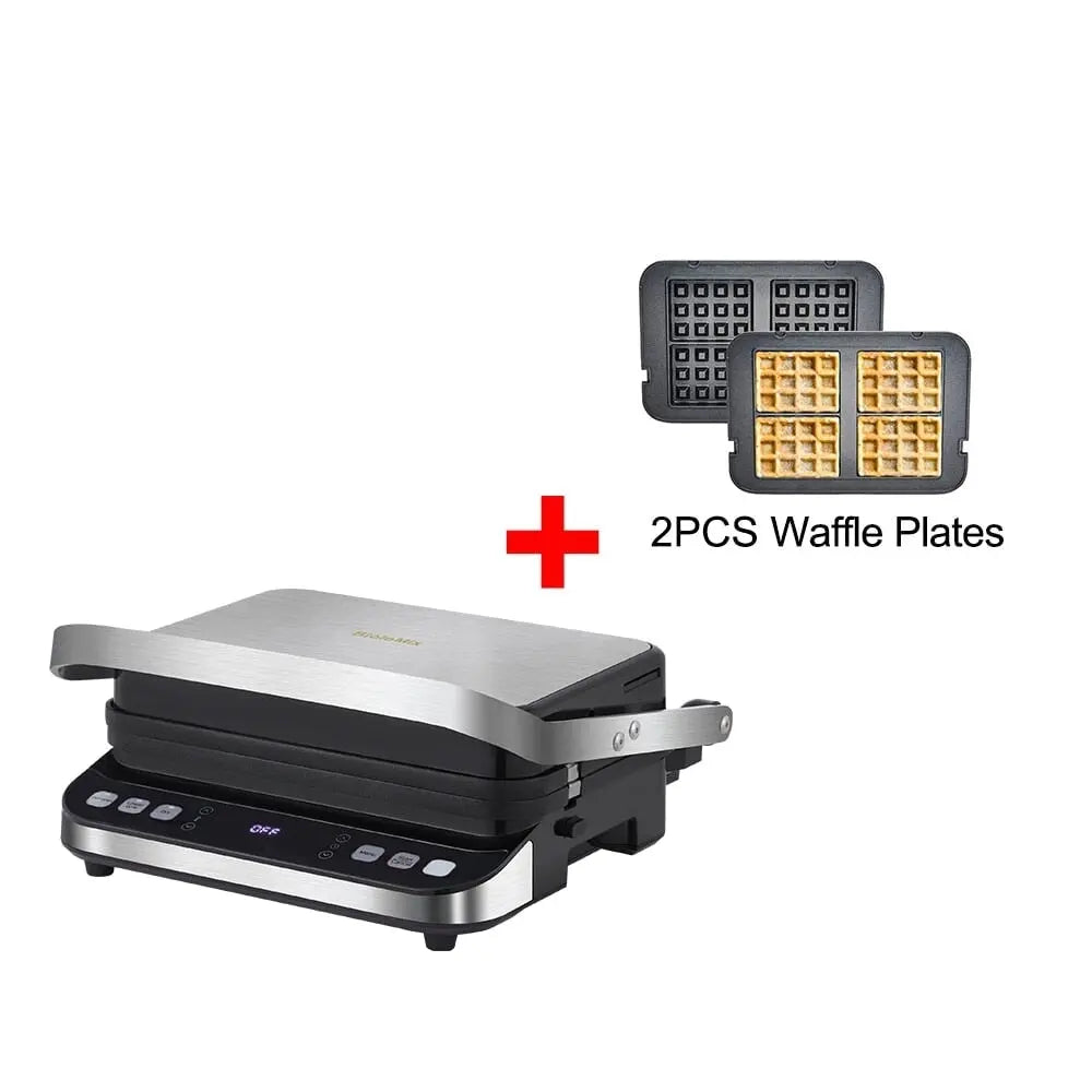 Contact grill/panini press/sandwich toaster 2000W, non-stick coated plates 180 degree grill