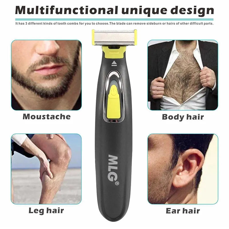 Elektrischer Rasierer für Männer und Frauen: Präzises Trimmen mit USB T-förmiger Klinge und Waschbarer Funktionalität