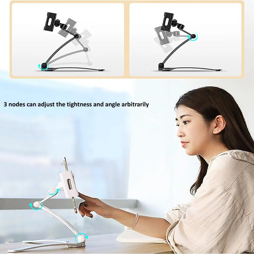 Tablet phone desktop holder 5-13 inch tablets/smartphones