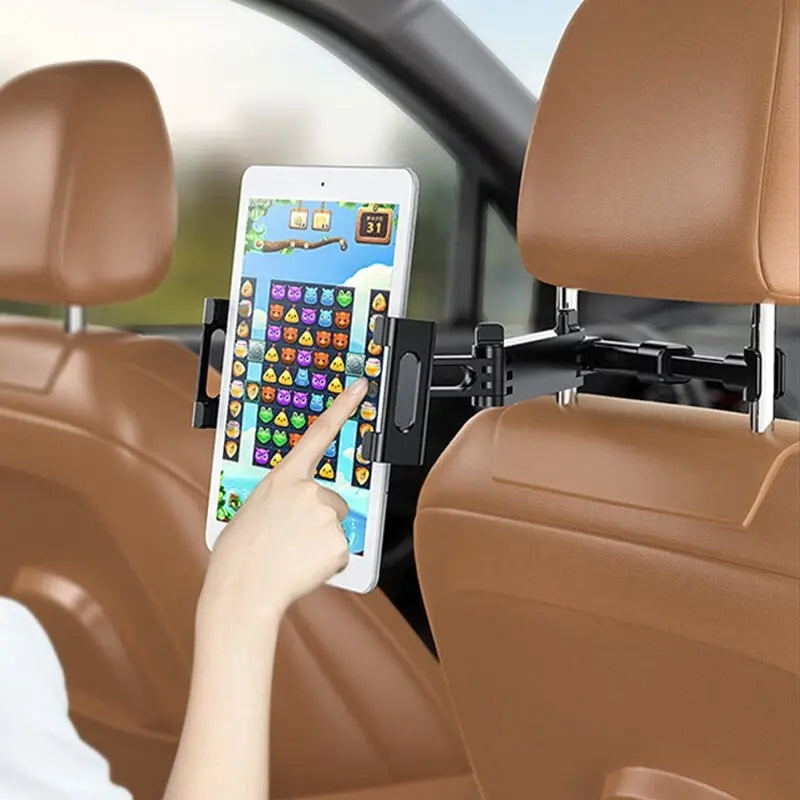 Car back seat telescopic mobile phone/smartphone/tablet holder for e.g. children, travel