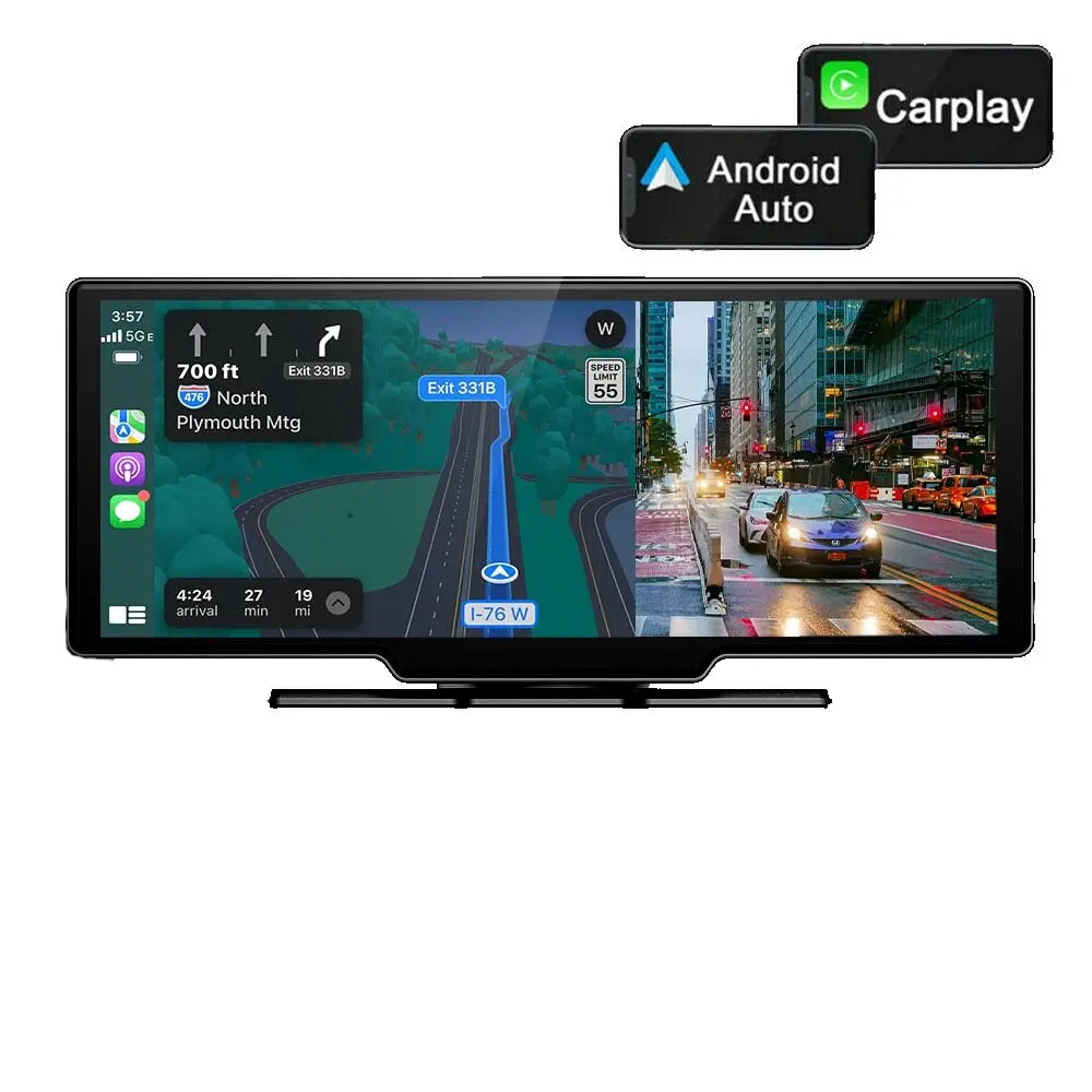 Portable 9.3-inch IPS touchscreen car radio with wireless carplay and Android rear view camera