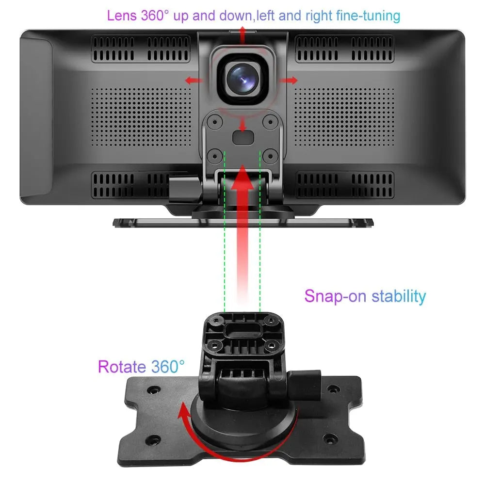 Portable 9.3-inch IPS touchscreen car radio with wireless carplay and Android rear view camera