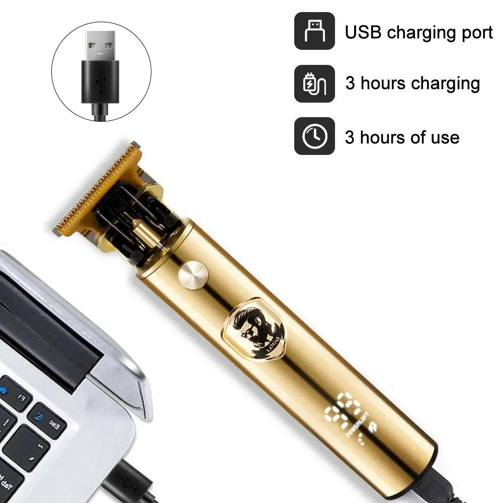 Vintage T9 USB Haarschneider - Professionelle Präzision für Meisterhaftes Styling - Raffiniertedinge