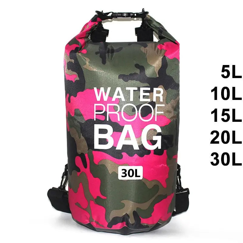 Waterproof backpack bag camouflage colors 5L 10L 15L 30L rafting