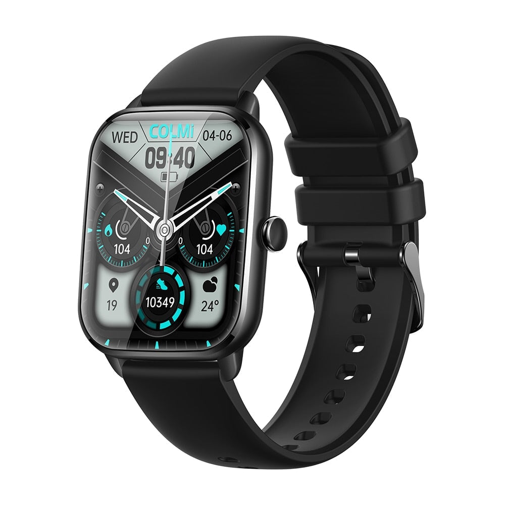 COLMI C61 Smart Armband Sportuhr 1,9 Zoll IPS Screen Fitness Tracker IP67 Wasserdicht Blutsauerstoff/Schlaf/Herzfrequenz/Blutdruckmessgerät Smartwatch Raffiniertedinge Black 