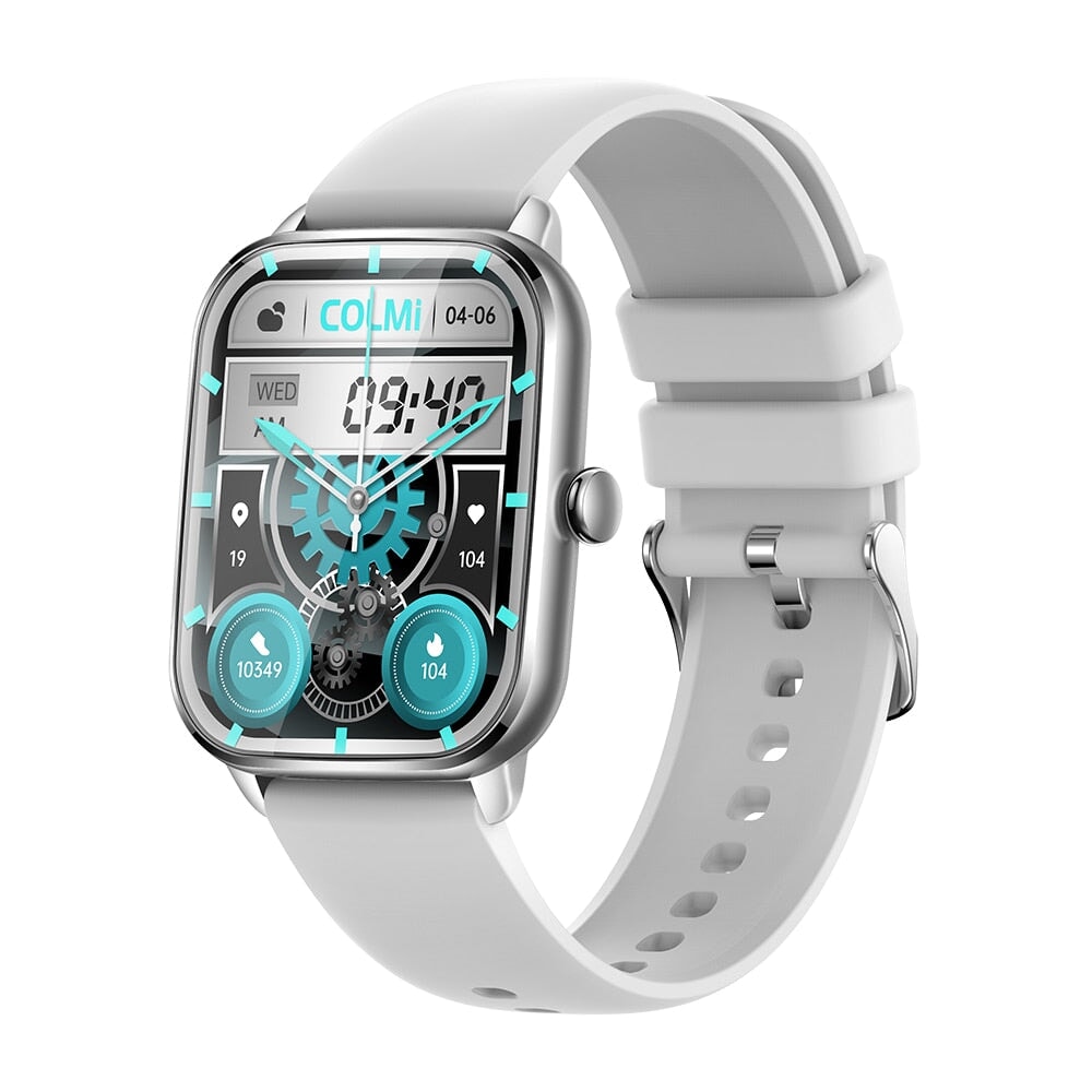 COLMI C61 Smart Armband Sportuhr 1,9 Zoll IPS Screen Fitness Tracker IP67 Wasserdicht Blutsauerstoff/Schlaf/Herzfrequenz/Blutdruckmessgerät Smartwatch Raffiniertedinge Silver 