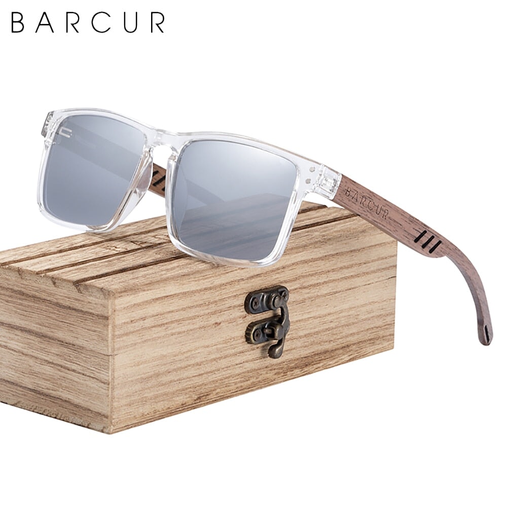 Designer Sonnenbrille Polarisierte Brillen UV400 Walnuss Holz Look Sonnenbrillen Raffiniertedinge 