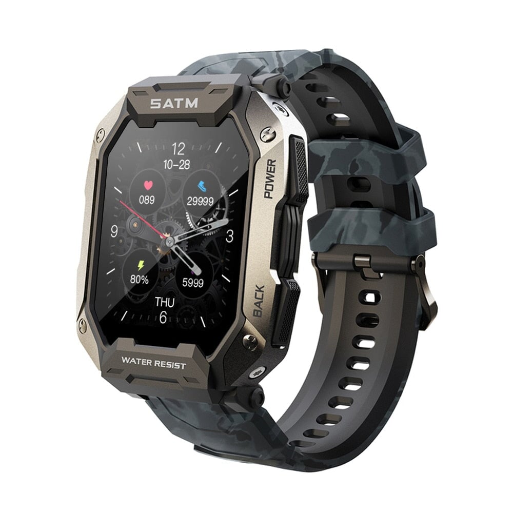 MELANDA 2022 New Smart Watch Men IP68 5ATM Waterproof Outdoor Sports Fitness Tracker Health Monitor Smartwatch for Android IOS 0 Raffiniertedinge Camouflage Black France 