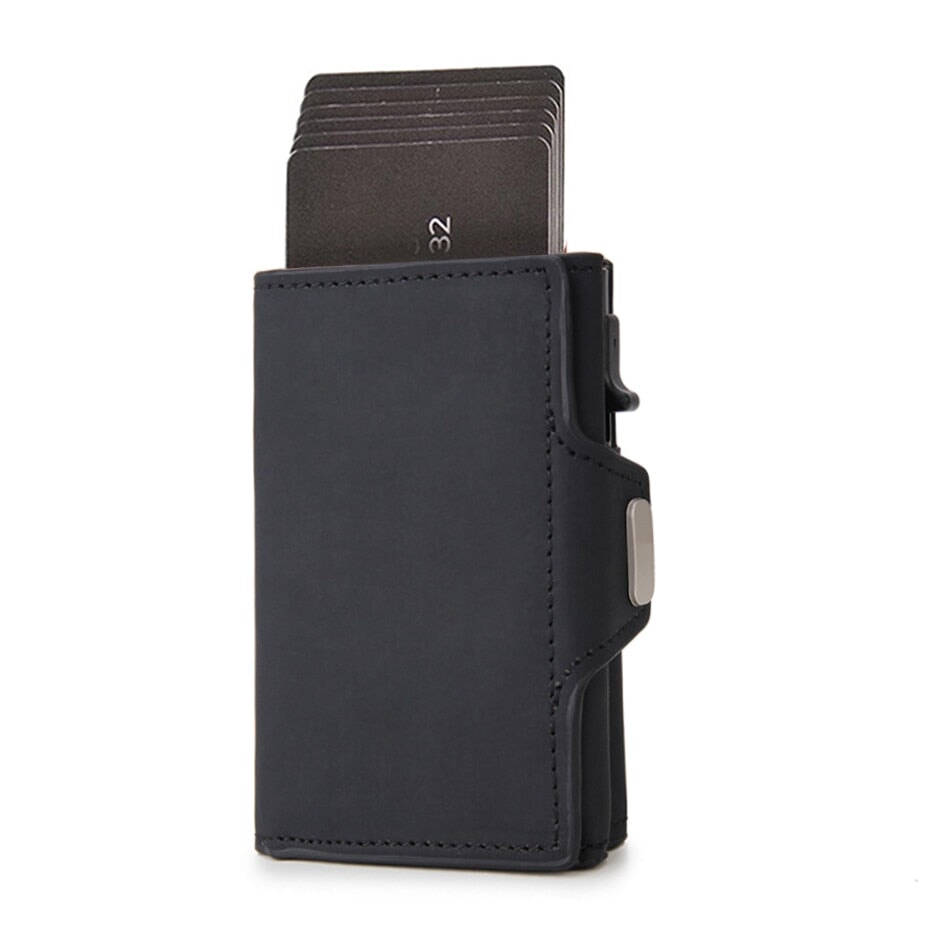 Mini Portemonnaie Geldbörse mit RFID Schutz und Münzfach aus echtem Leder Portemonnaie Raffiniertedinge black ca. 8 - 12 Werktage 