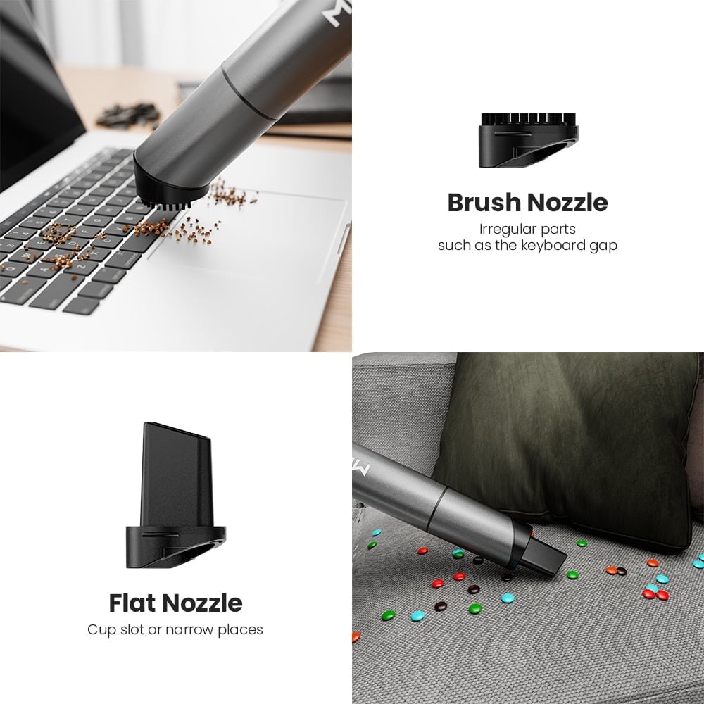 MIUI Mini Tragbare Staubsauger Cordless mit 3 Saugköpfen Leicht zu Reinigen für Desktop Tastatur & Auto (USB) Tragbare Staubsauger Raffiniertedinge 