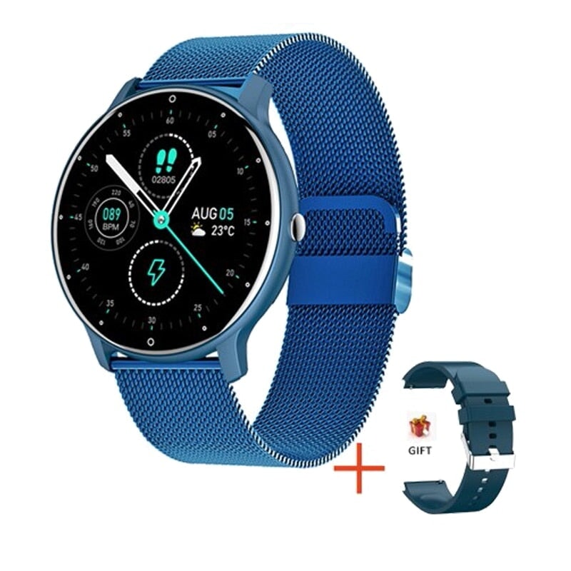 Smartwatch Uhr Herz Rate Blutdruck Multifunktionale Sportuhr Männer Frauen Wasserdicht Smartwatch Raffiniertedinge blue (extra Uhrenarmband) ca. 5 - 8 Werktage 